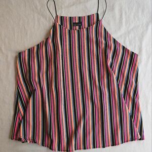 Zenobia Multicolor Candy Striped Y2K 90s Spaghetti Racerback Tank 3X
